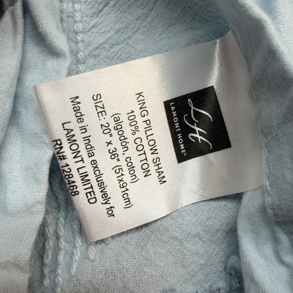 King Chenille‎ Pillow Shams Light Blue Fringe 20x36 Set of 2
